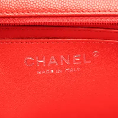 Pre-owned Chanel Chevron (v Stitch) Red Color Grained Calfskin Shoulder Bag ()
