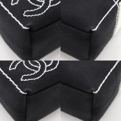 Pre-owned Chanel Chocolate Bar Black Canvas Shoulder Bag ()