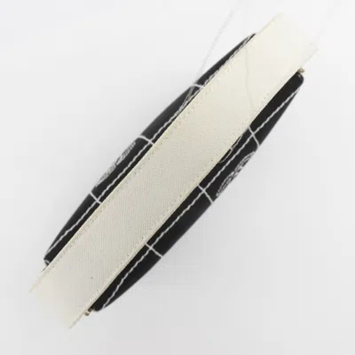 Pre-owned Chanel Chocolate Bar Black Canvas Shoulder Bag ()