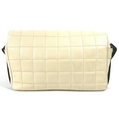 Pre-owned Chanel Chocolate Bar Black White Leather Pochette Shoulder Bag () In Multi