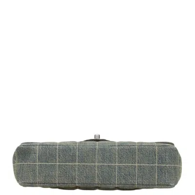 Pre-owned Chanel Chocolate Bar Black Light Blue Denim Shoulder Bag ()