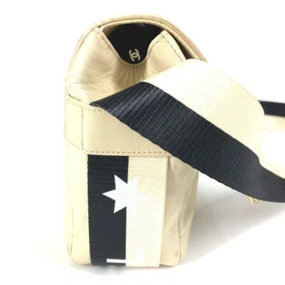 Pre-owned Chanel Chocolate Bar Black White Leather Pochette Shoulder Bag () In Multi