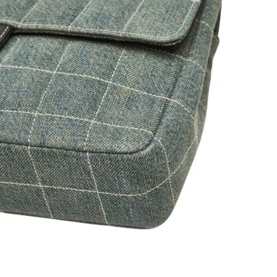 Pre-owned Chanel Chocolate Bar Black Light Blue Denim Shoulder Bag ()