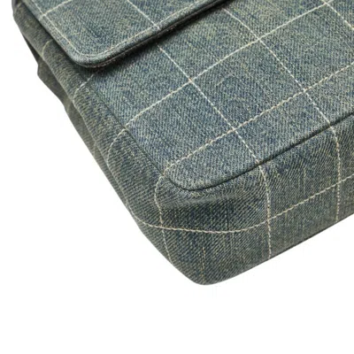 Pre-owned Chanel Chocolate Bar Black Light Blue Denim Shoulder Bag ()