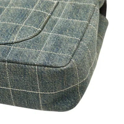 Pre-owned Chanel Chocolate Bar Black Light Blue Denim Shoulder Bag ()