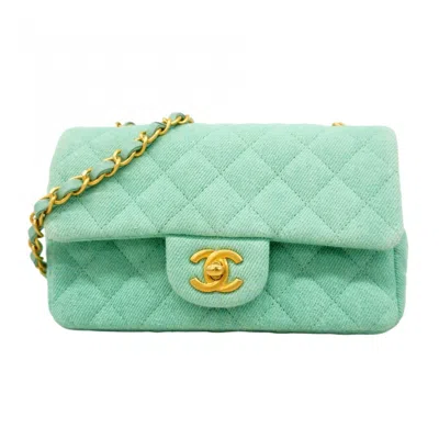 Pre-owned Chanel Gold Denim Shoulder Bag ()