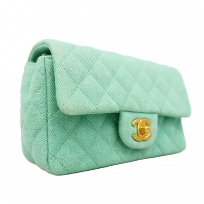 Pre-owned Chanel Gold Denim Shoulder Bag ()