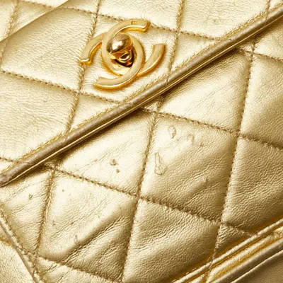 Pre-owned Chanel Gold Leather Backpack ()
