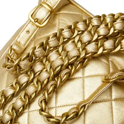 Pre-owned Chanel Gold Leather Backpack ()