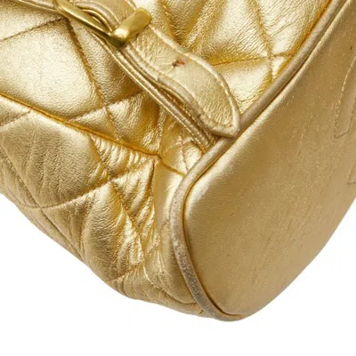 Pre-owned Chanel Gold Leather Backpack ()