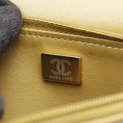 Pre-owned Chanel Khaki Wood Leather Shoulder Bag () In Brown