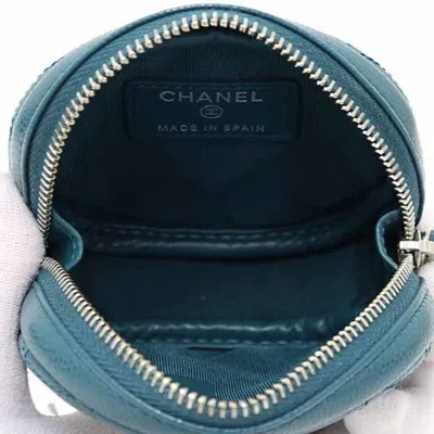 Pre-owned Chanel Matelasse Blue Dark Blue Grained Calfskin Coin Purse/coin Case ()