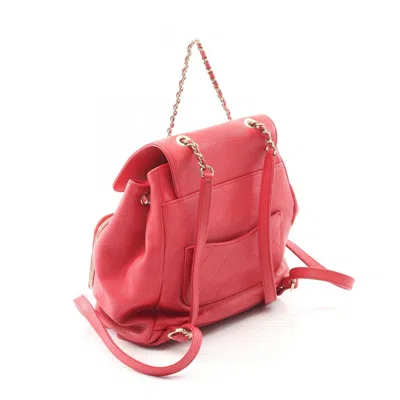 Pre-owned Chanel Matelasse Red Color Leather Backpack ()