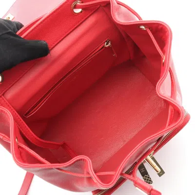 Pre-owned Chanel Matelasse Red Color Leather Backpack ()