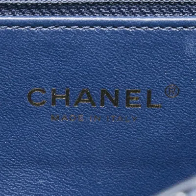 Pre-owned Chanel Navy Tweed Leather Shoulder Bag () In Blue