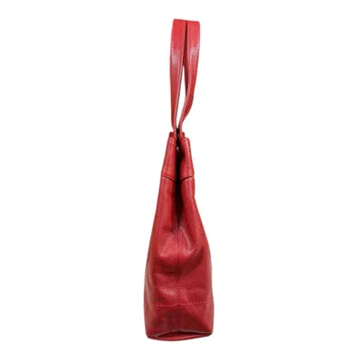 Pre-owned Chanel Red Color Grained Calfskin Tote Bag ()