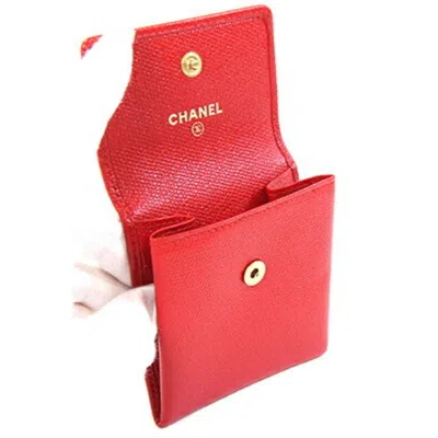 Pre-owned Chanel Red Color Leather Coin Purse/coin Case ()