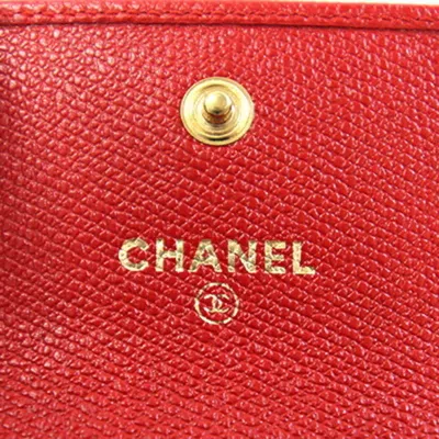 Pre-owned Chanel Red Color Leather Coin Purse/coin Case ()