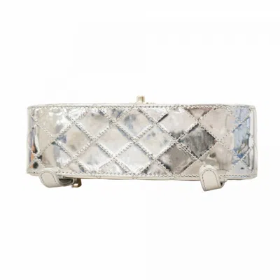 Pre-owned Chanel Silver Patent Leather Backpack ()