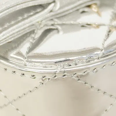 Pre-owned Chanel Silver Patent Leather Backpack ()