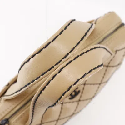 Pre-owned Chanel Wild Stitch Beige Leather Tote Bag () In Sand