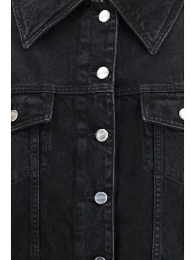 Ganni Women Washed Denim Jacket In Black