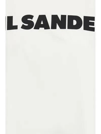Jil Sander Cotton T-shirt With Bold Logo And Classic Cut In White