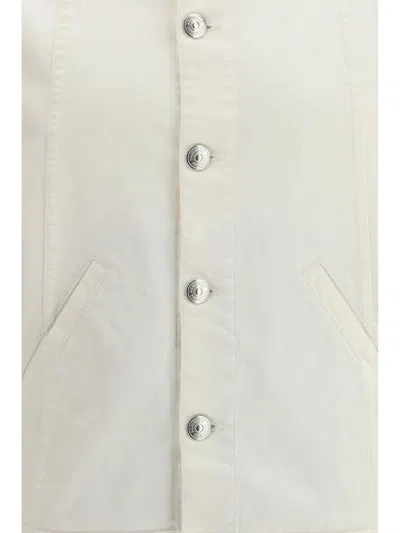 Brunello Cucinelli White Cotton Denim Jacket In White