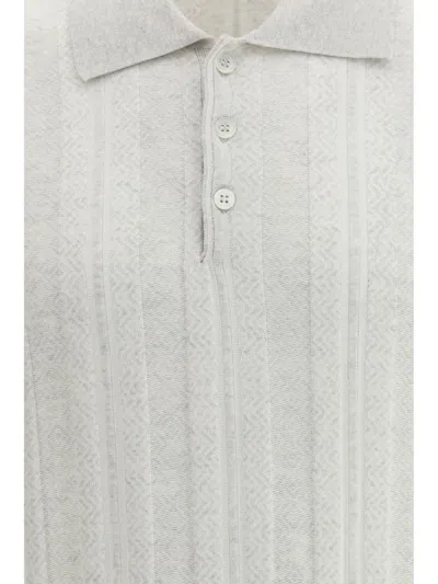 Brunello Cucinelli Button-fastening Short-sleeve Polo Shirt In Gray