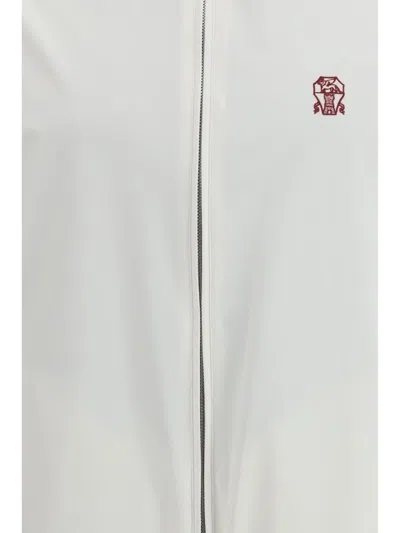 Brunello Cucinelli Reversible Zip-up Lightweight Jacket In White