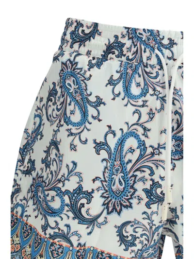 Etro Swim Shorts With Placed Leafy Paisley Print In Blue