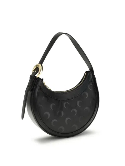Marine Serre Moon Canvas Eclips Mini Bag Woman Black In Black