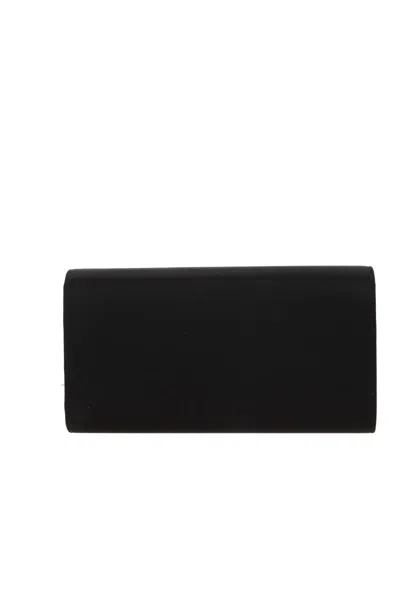 Roger Vivier Satin Efflorescence Envelope Clutch Bag In Black