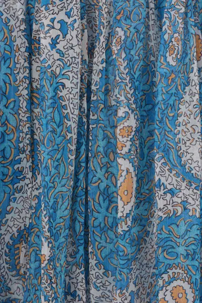 Etro Paisley Silk Flounced Skirt In Blue