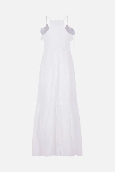 Isabel Marant Étoile Vasma Cotton Voile Dress Maxi Backless In White