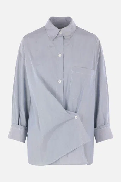 Twp Asymmetrical Striped Shirt In Blue