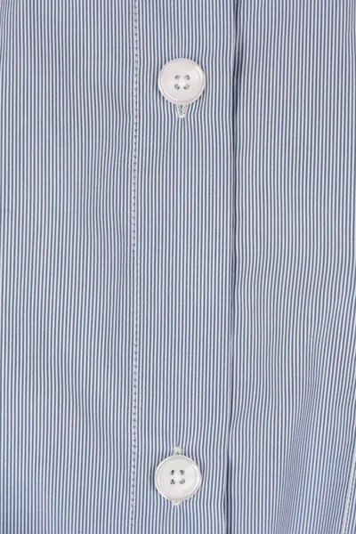 Twp Asymmetrical Striped Shirt In Blue