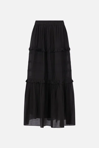 Isabel Marant Étoile Ruffled Tiered Maxi Skirt In Black