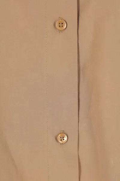 Twp Next Morning Cotton Button-up Shirt In Brown