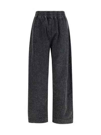 Ganni Isoli Embroidered Sweatpants In Blue