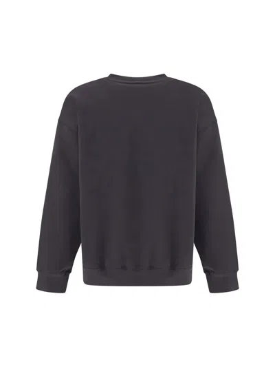 Ganni Bear Graphic Sweatshirt With Rhinestones In Black