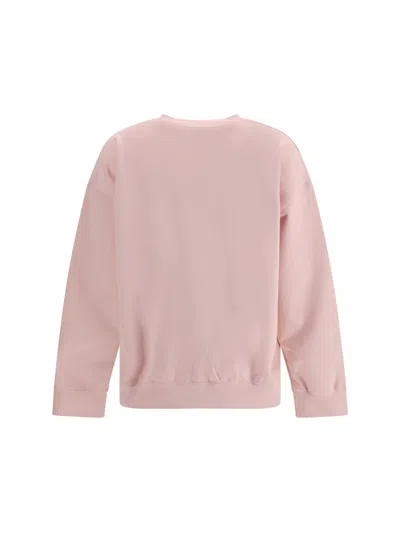 Ganni Multicolor Cotton Sweatshirt In Pink