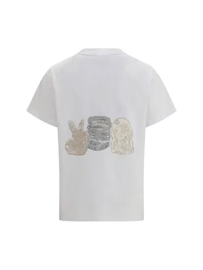 Ganni Animal Graphic Relaxed Fit T-shirt In White