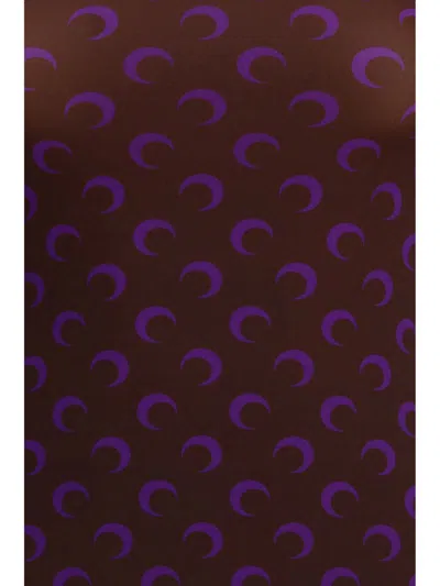 Marine Serre Moon-print High-neck Top In Brown