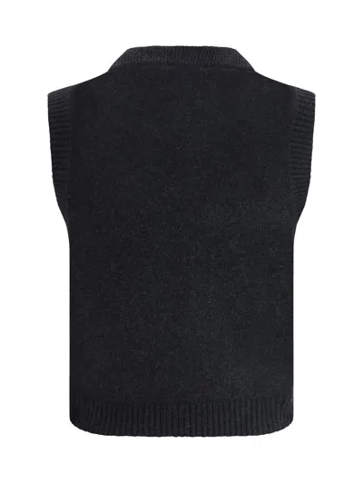 Ganni Women Graphic Wool Vest In Black