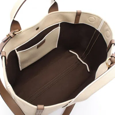 Pre-owned Chloé Beige Brown Canvas Leather Tote Bag () In Multi