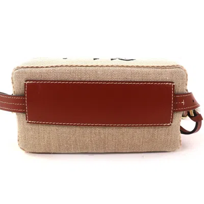 Pre-owned Chloé Beige Brown Linen Pouch Shoulder Bag () In Multi
