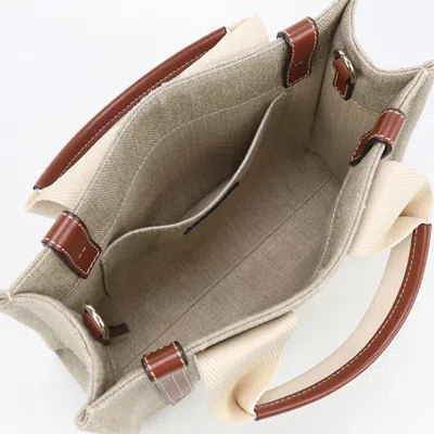Pre-owned Chloé Beige Linen Leather Tote Bag () In Sand