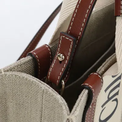 Pre-owned Chloé Beige Linen Leather Tote Bag () In Sand