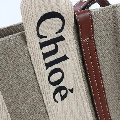 Pre-owned Chloé Beige Linen Leather Tote Bag () In Sand